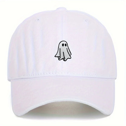 Halloween Embroidered Baseball Hat with Cute Ghost Pattern Simple Style Suitable for Men and Women