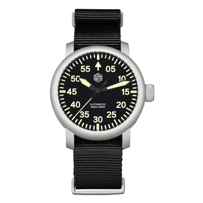 San Martin New 40mm Retro Pilot YN55 Automatic Mechanical Fashion Simple Style Men Wristwatch 100m Waterproof C3 Luminous SN0143