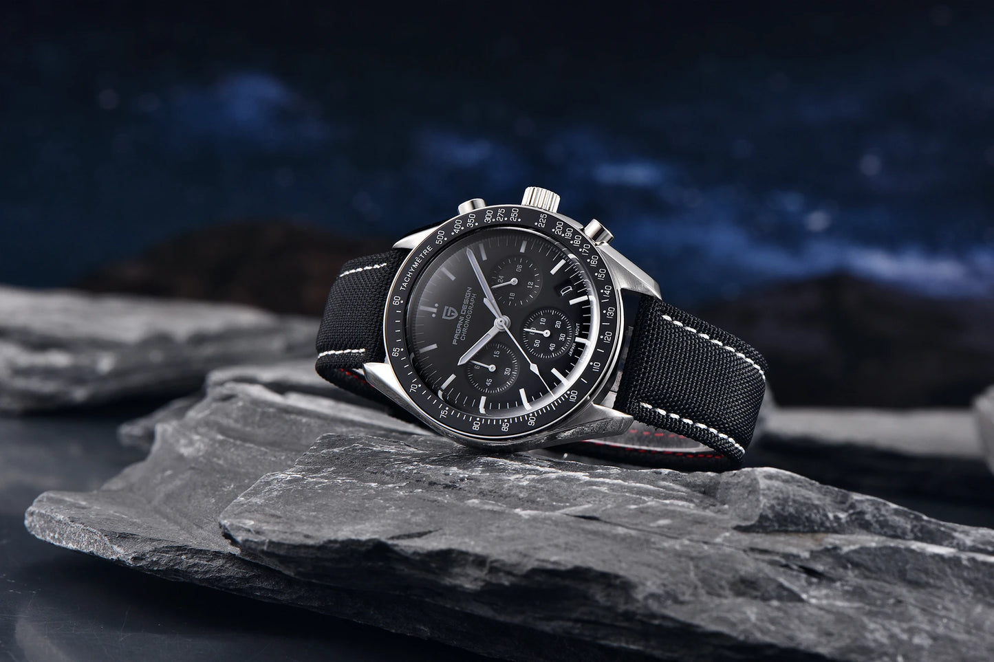 PAGANI DESIGN 2026 New Saturn Men's Watches Quartz Watch For Men Light Tan Sport Chronograph AR Sapphire Crystal Wrist Watch Men