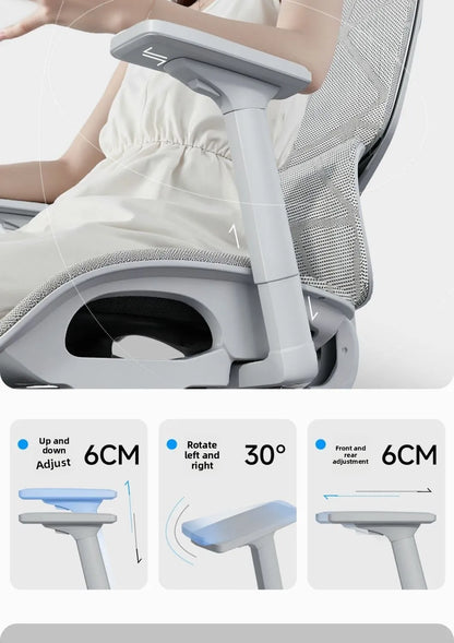 Adjustable Ergonomic Mesh Office Chair, Breathable High Back Computer Desk Chair with 6D Lumbar Support & Retractable Footrest