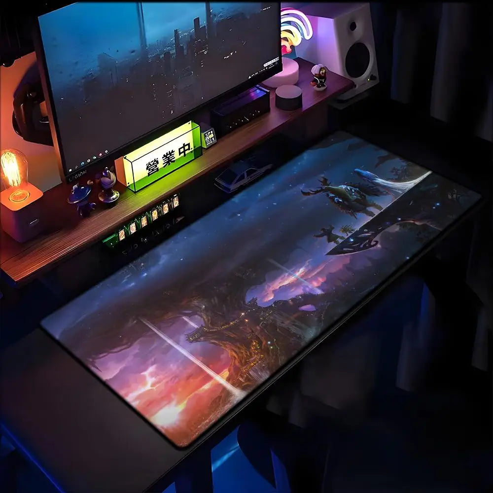 World of Warcraft Lich King-musemåtte til PC, HD-anime-gamingtilbehør, tastatur-musemåtte til laptop, XXL, gaming-skrivebordsmåtte
