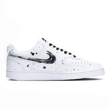 Räätälöidyt lenkkarit Nike Court Vision 1 Low, ink wash -tyyli, kiinalaistyylinen roiskevaikutus, kulutusta kestävät miesten skeittikengät