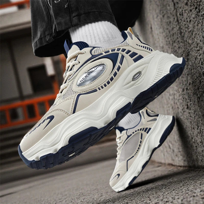 Herren-Sportschuhe – Neu, aus Mesh, atmungsaktiv, mit dicker Sohle, höhenverstellend, strapazierfähig, für den täglichen Weg zur Arbeit, vielseitig einsetzbare Freizeit-Sneaker