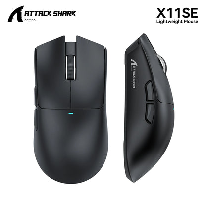 ATTACK SHARK X11 žaidimų pelė ir X11 SE belaidė pelė, 22000 DPI, PAW3311 jutiklis, BT/2.4G/laidinė, lengva 59g, 2000W paspaudimų