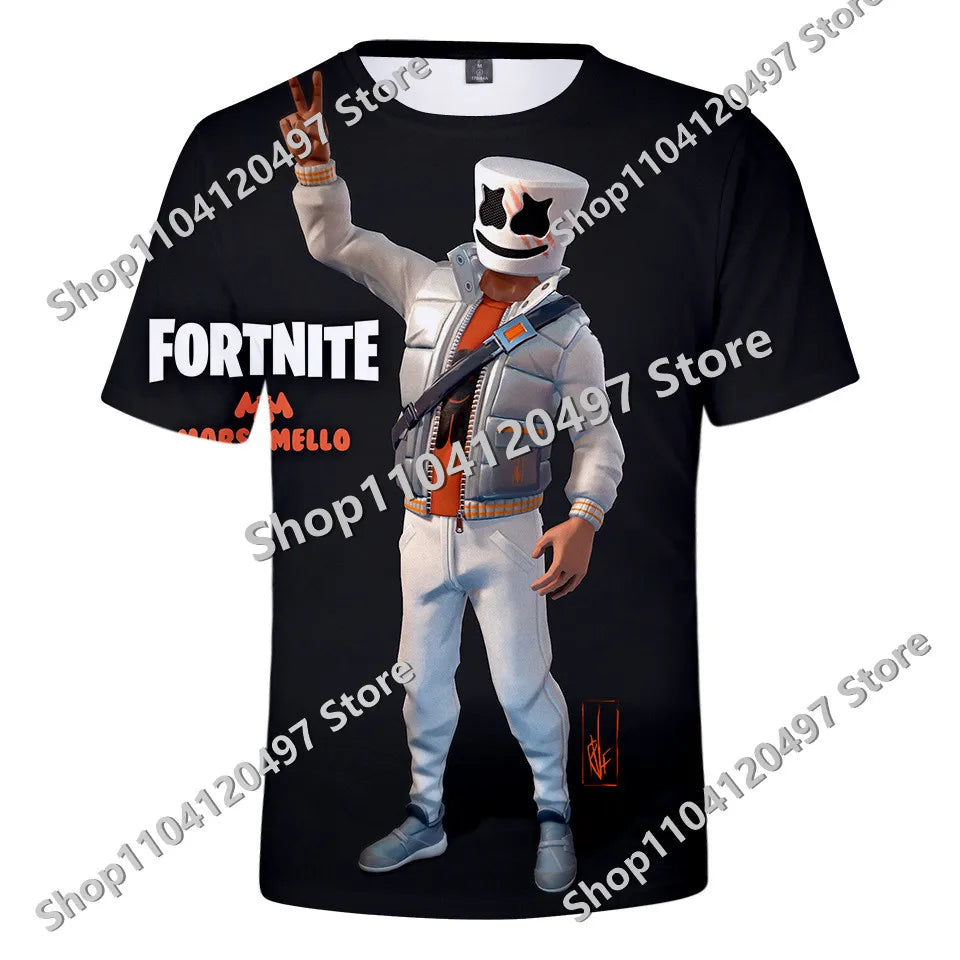 Japán anime Fortnite nyári póló férfiaknak és nőknek, Battle Royale, rövid ujjú, hétköznapi, kényelmes, laza Harajuku streetwear