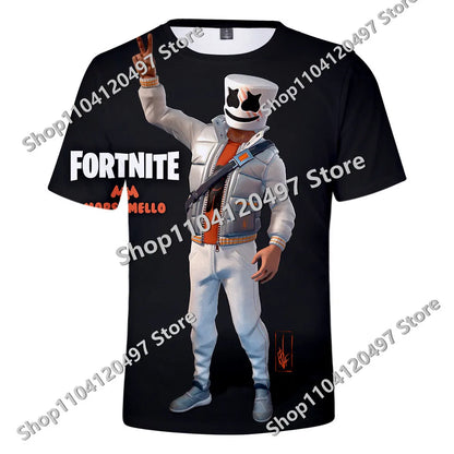 Japán anime Fortnite nyári póló férfiaknak és nőknek, Battle Royale, rövid ujjú, hétköznapi, kényelmes, laza Harajuku streetwear