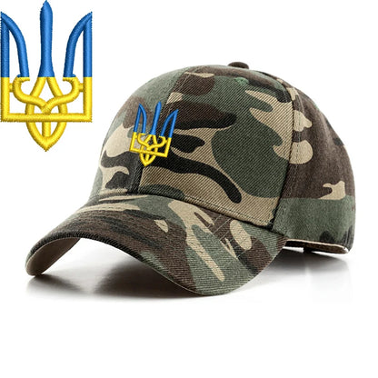 Embroidery Ukraine trident Symbol Spetsnaz Special Forces Men Women Boy Baseball Caps Dad caps Snapback Adjustable Camouflage