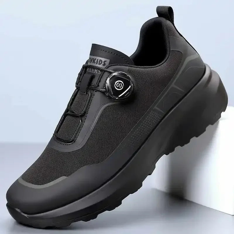 Zapatillas deportivas de running para hombre, ligeras, cómodas y versátiles, de color liso y con cierre ajustable para montañismo