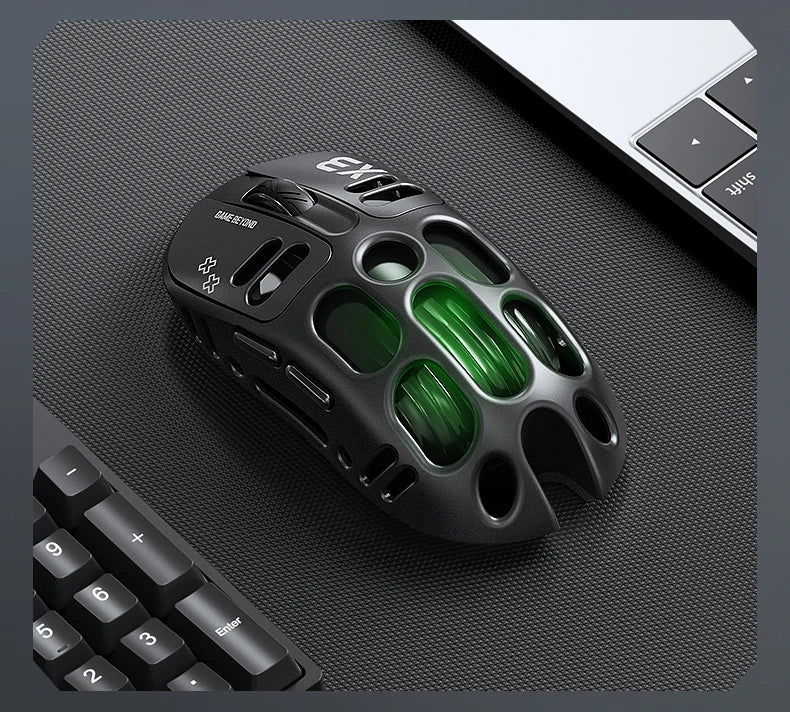 2026 Hollow-out Design Lightweight Computer Game Accessories 3-Mode Bluetooth Wireless Mouse Laptop Rechargeable RGB Backlight
