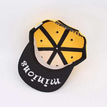 MINIONS flat-brimmed hip-hop hat Cartoon Despicable Me fashion baseball cap adjustable sun hat for boys in summer Gift