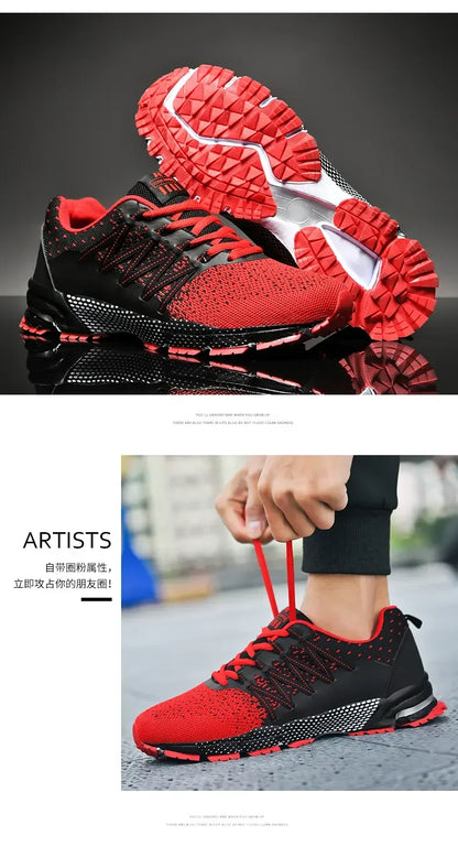 2025 Thick Soled Sports Shoes Youth Mesh Breathable Running Shoes Trend Spring Summer Korean Large Black and White Shoes walk