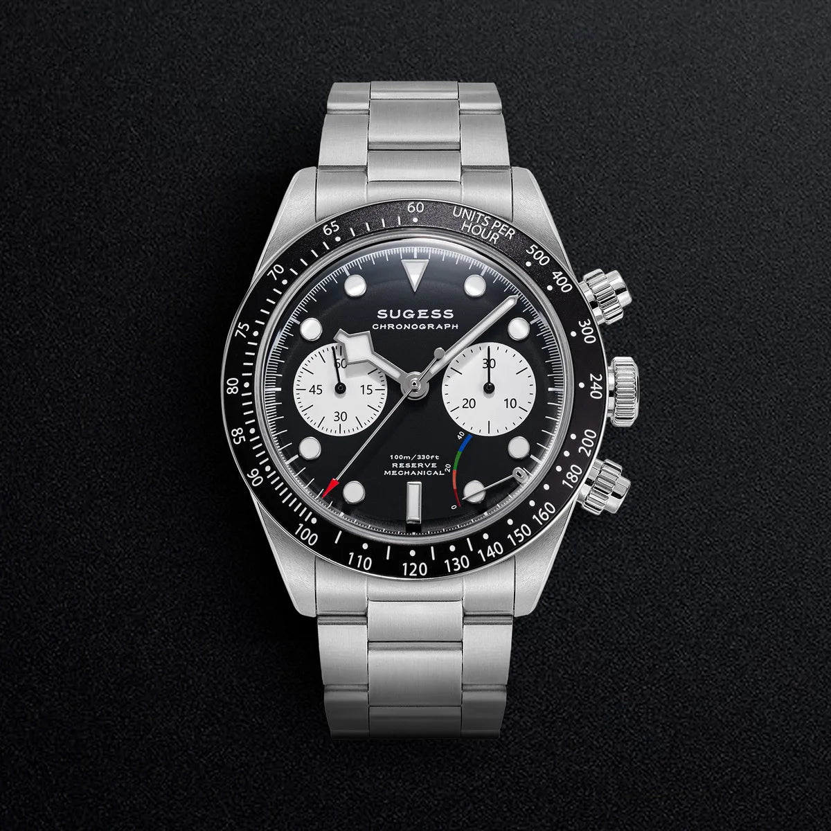 Sugess Chronograph Men Watch Original ST1907 Swanneck Pilot Mechanical Wristwatches Domed Sapphire Crystal Dopamine S457 2025new