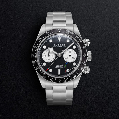 Sugess Chronograph Men Watch Original ST1907 Swanneck Pilot Mechanical Wristwatches Domed Sapphire Crystal Dopamine S457 2025new