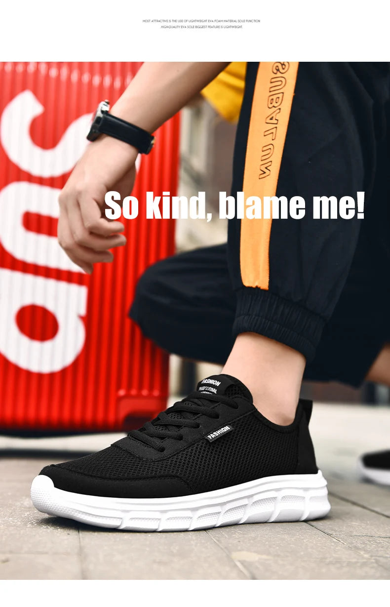 Pánské letní tenisky, ležérní běžecké boty, prodyšné boty na chůzi, síťované, lehké sportovní boty, pohodlné módní boty, Zapatillas