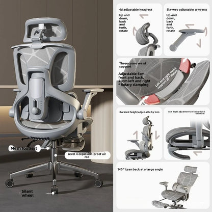 Silla gaming ergonómica de oficina para ordenador Air Titan Full Mesh con soporte lumbar de tres zonas, diseño bien ventilado e ideal para escritorio de estudiante