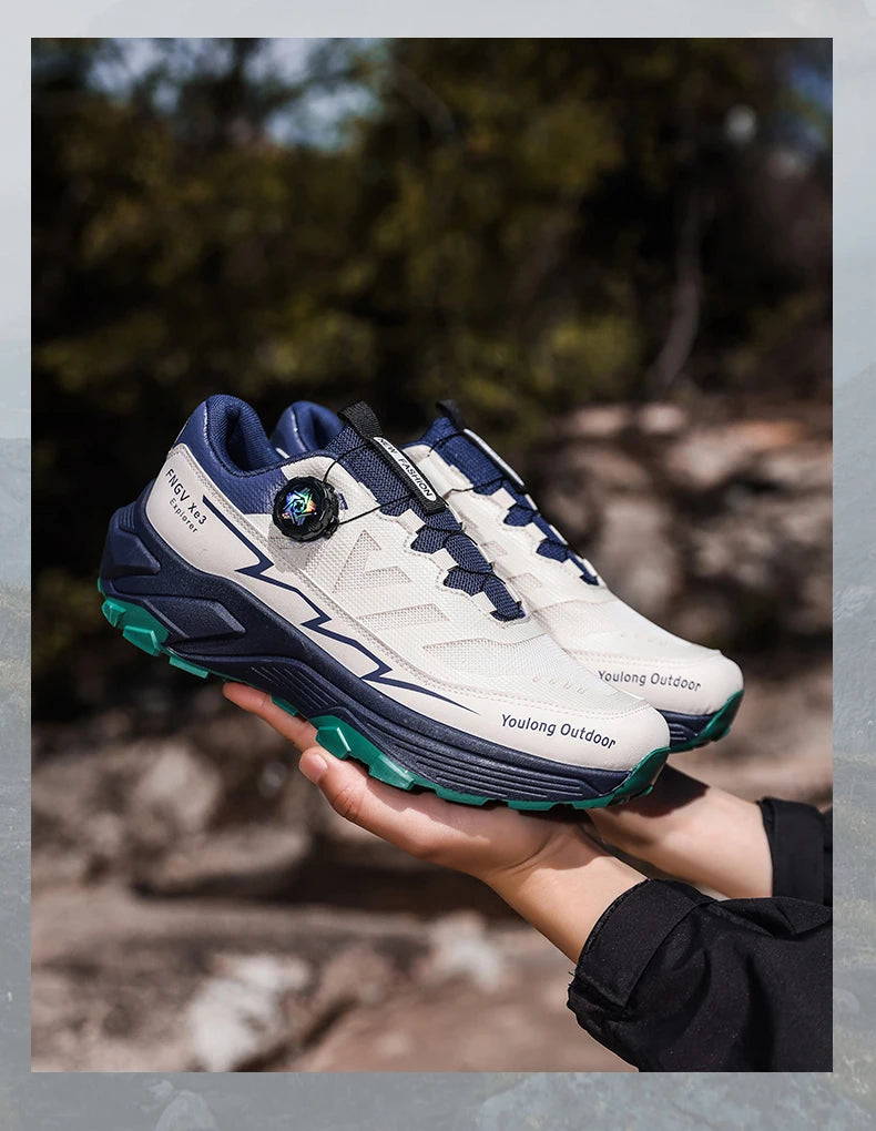 Scarpe da trekking traspiranti da uomo — Fibbia girevole, suola antiscivolo