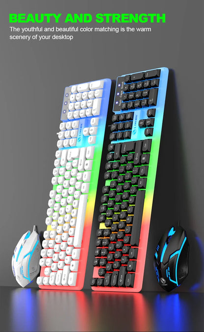 Combo de teclado y ratón gaming NG GTX350 para ordenador y portátil, kit gamer con retroiluminación LED, teclado USB con cable GTX350, set negro