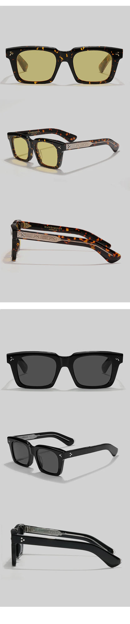 Top Quality Luxury Square Acetate Sunglasses For Men Women Classic Sunglasses outdoor UV400 Protection Logo Customization
