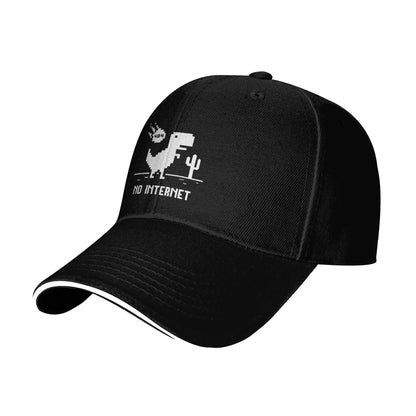 Summer Casual Baseball Cap Funny No Internet T Rex for Programmers Running Hippie Trucker Hat For Couple Hot Sal  Snapback Cap