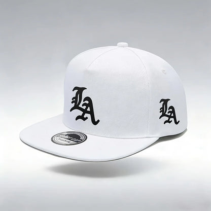 1pc "LA" Letters Print Snapback Cap-Adjustable,Funky Street Hip-Hop Style,Breathable Baseball Hat with Flat Brim for Men & Women
