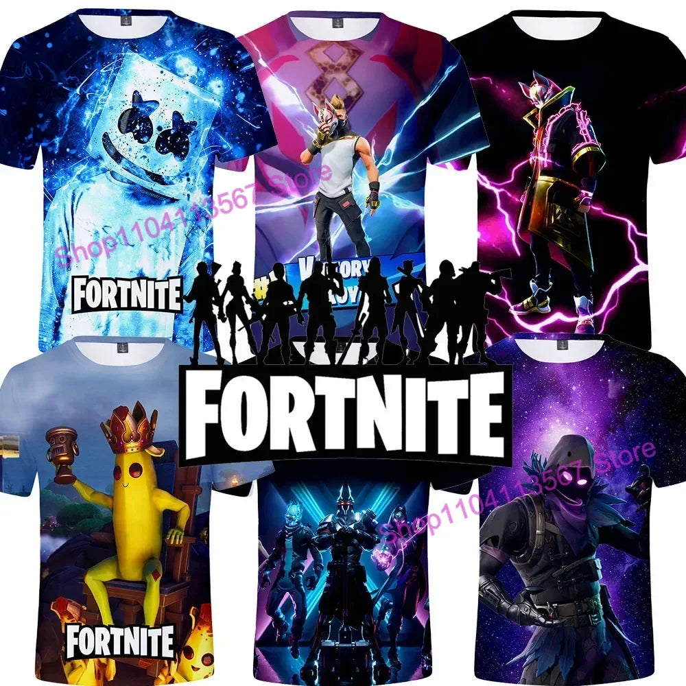 Banana Peely T-shirt Women's Tee Kids Fortnite T-Shirt 3D Printed Men's Battle Royale Game Summer Tops Birthday Gifts