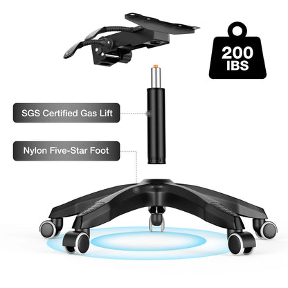 400Lbs Load Gaming Chair with Massage Ergonomic Computer Chair Footrest and Lumbar Support Reclining PC Chair Adjust Armrest