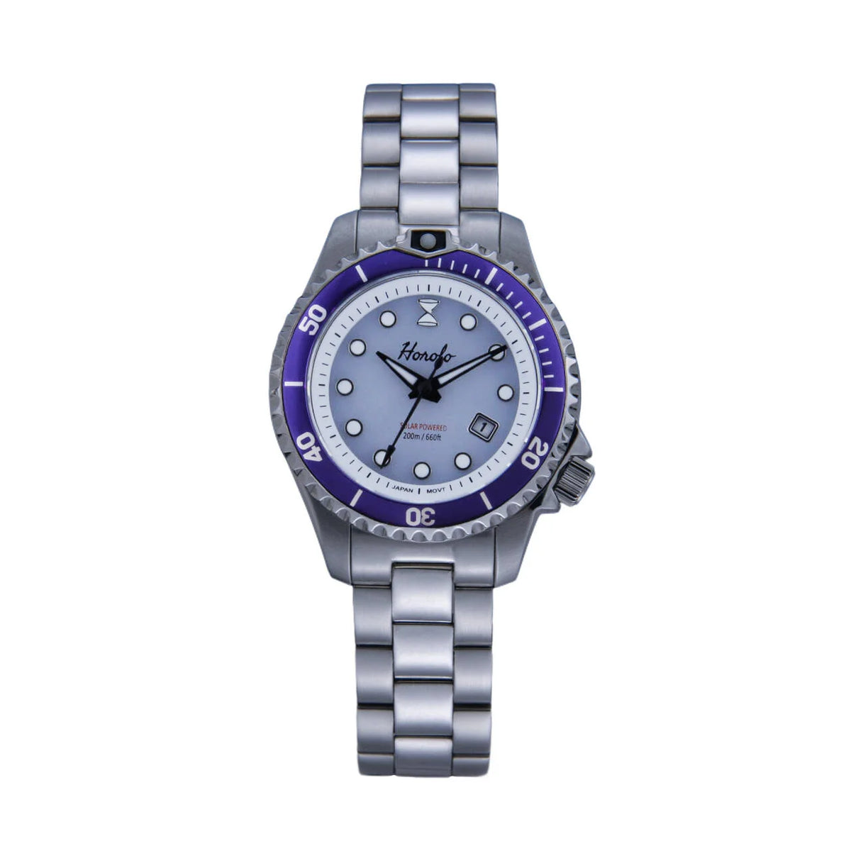 Horolo Women' Watches Japan Solar Movement 30mm Luminous Water Resistant Sapphire stainless steel Luxury Watch Gift For Wife
