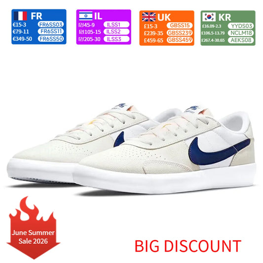 Nike Heritage Vulc SB udobne, otporne na klizanje, izdržljive, lagane niske skejterske cipele Unisex Off-white i plava CD5010-105