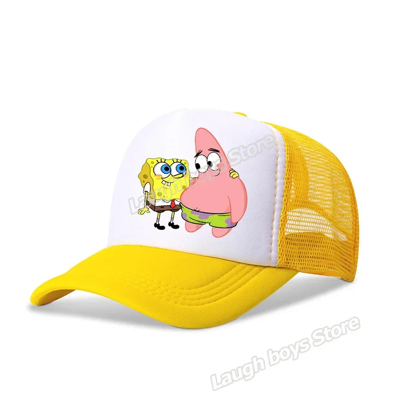 SpongeBobs SquarePants Casual Polyester Sun Hat Truck Driver Baseball Cap Universal Kid Peripheral Adult Anime Adjustable Sunhat
