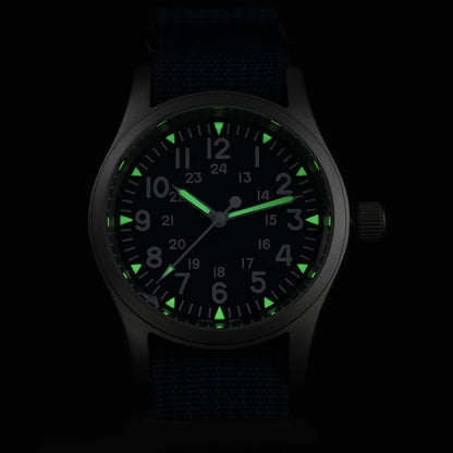 Militado ML05 38mm Military Field Watch VH31 Sweep Quartz Movement Domed Sapphire Crystal Waterproof 100M Super Luminous Watches
