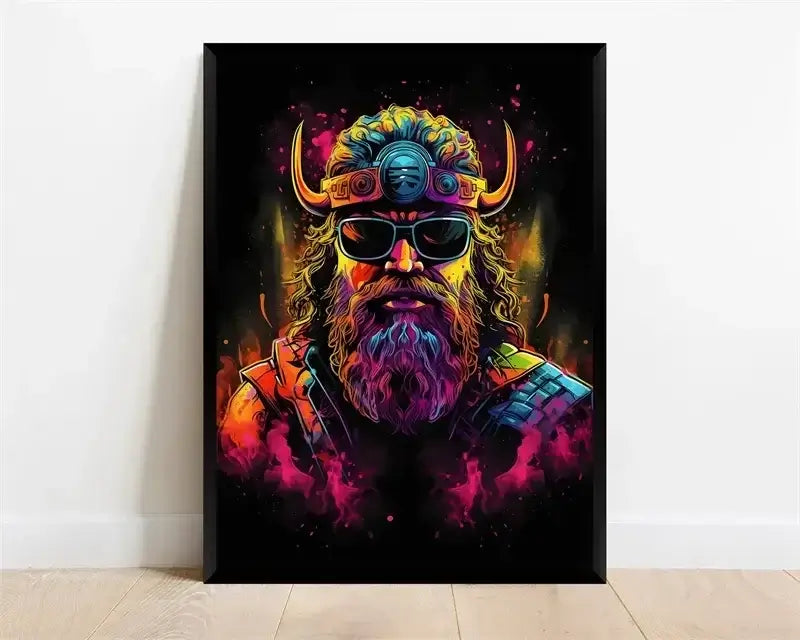 Póster Néon de Personagem de Videojogo com Gamepad, Auscultadores, Futebol e Basquetebol em Tela — Arte de Parede para Decoração de Quarto Gaming