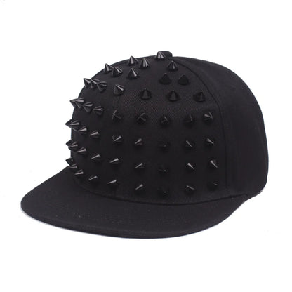 Men Caps Flat Hat Hip Hop Snapback Fancy Rivet Baseball Cap Street Dance Cap Trendy Mesh Visor Youth Boys Girls
