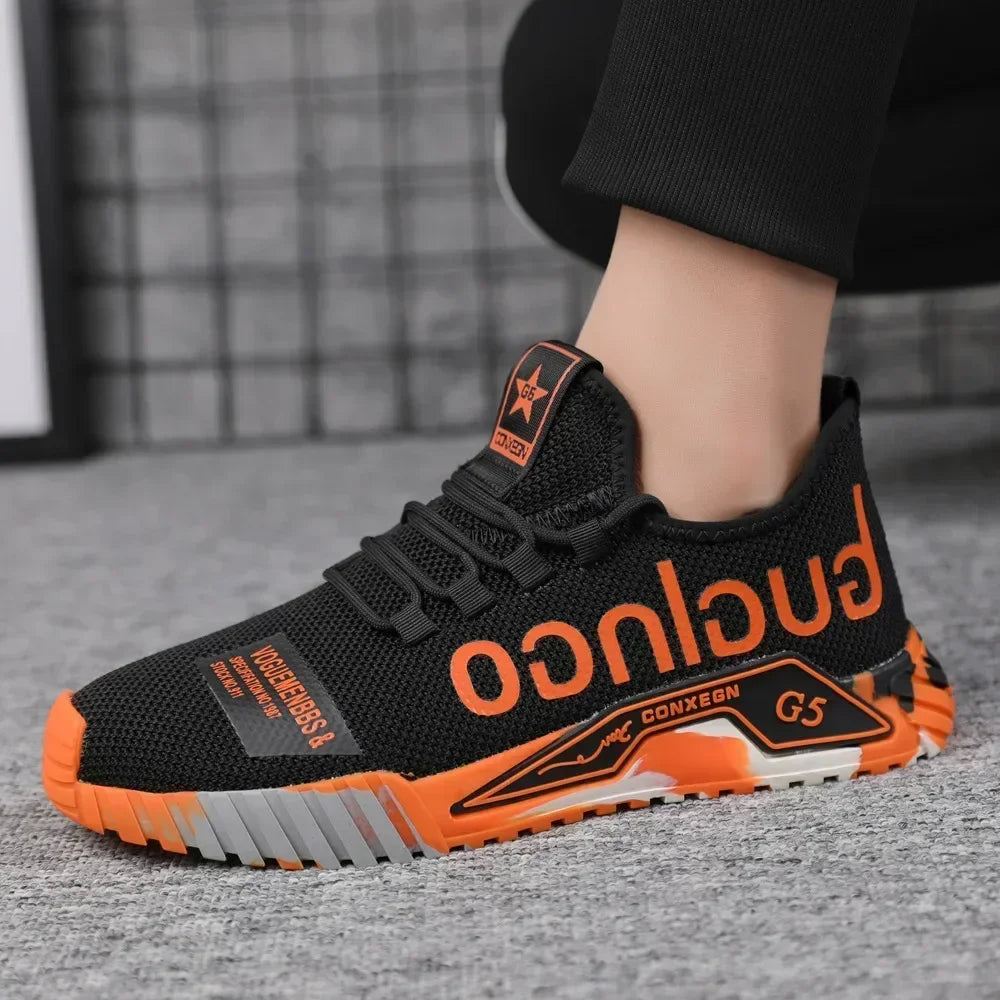 Runing Sport Fashion High Top Sneakers Zapatillas De Deporte Men Casual Mesh Shoes Light Soft Breathable Vulcanize Shoes