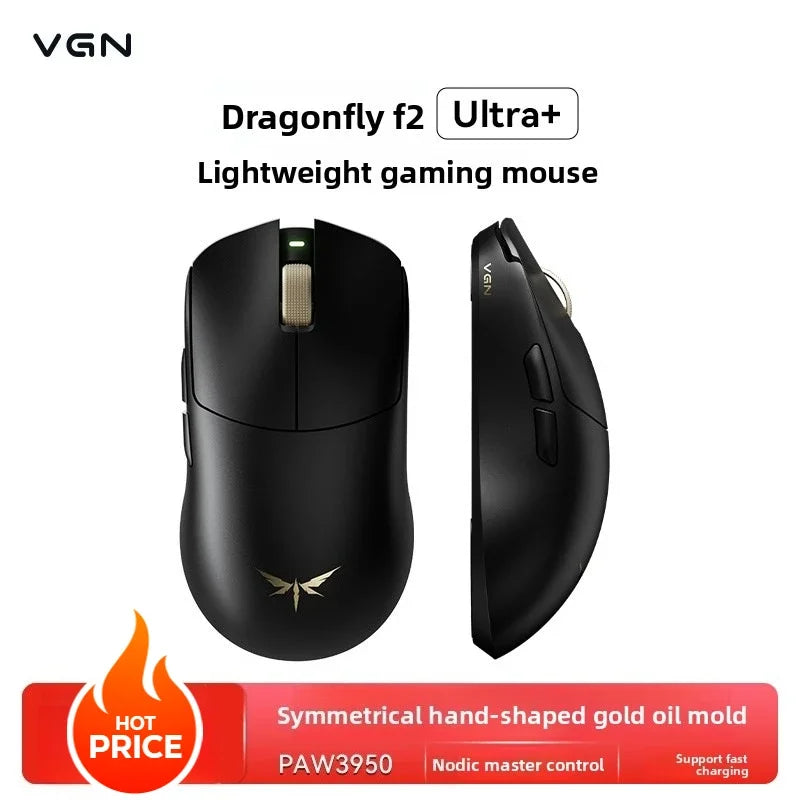 Rato Gaming Esports VGN Dragonfly F2 ProMax/Ultra 42000DPI 0.125ms para CSGO, latência com/sem fios, Dual 8K, 3 modos, PAW3395/3950