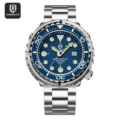 QINGXIYA Sports Men Quartz Watch Silicone Strap Waterproof Luminous Date Wristwatch Mens Military Clock Man Relogio Masculino