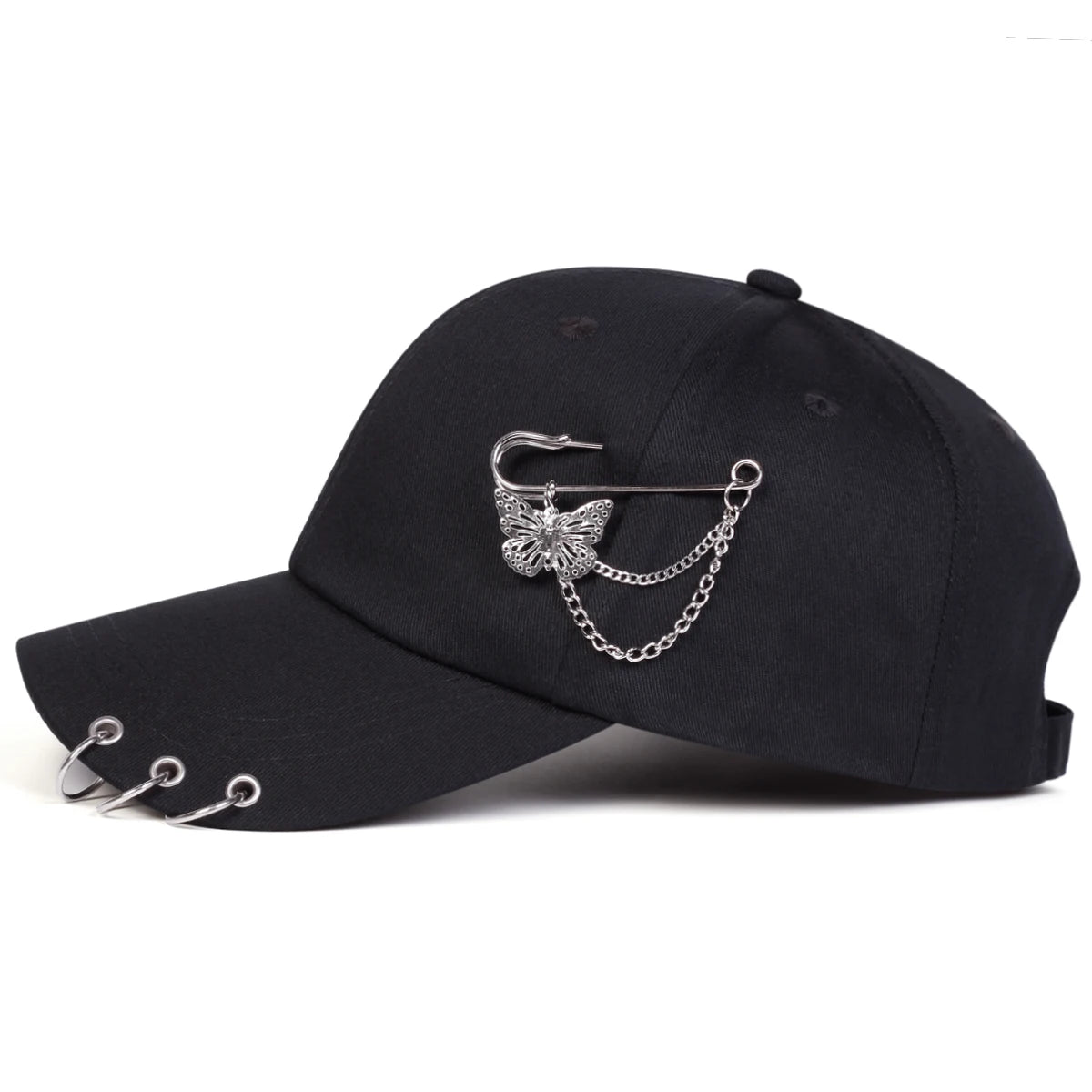 Unisex Butterfly Iron Ring Baseball Caps Spring Autumn Outdoor Adjustable Casual Hats Sunscreen Hat Sports Cap