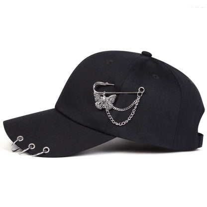 Unisex Butterfly Iron Ring Baseball Caps Spring Autumn Outdoor Adjustable Casual Hats Sunscreen Hat Sports Cap