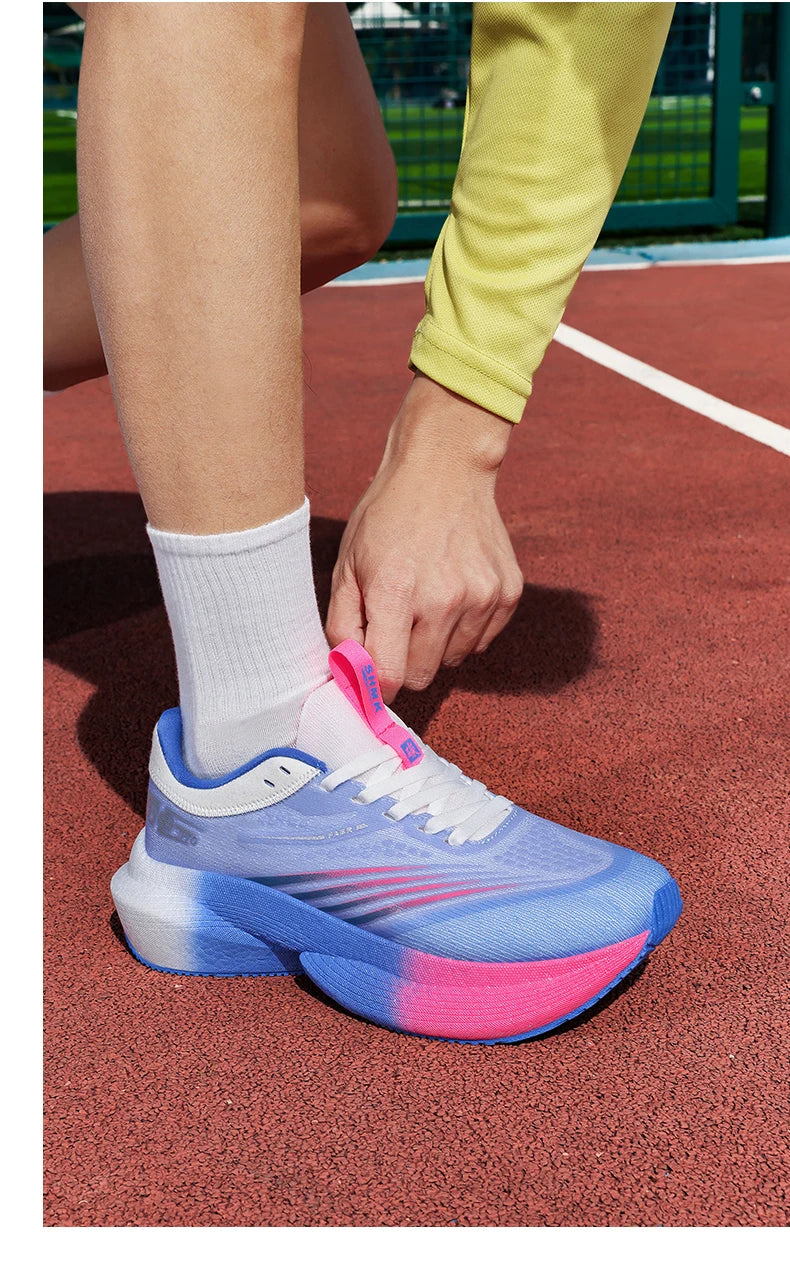 Zapatillas de running nuevas con placa de carbono para maratón, deportivas para hombre, transpirables, ligeras, cómodas para mujer, antideslizantes, casuales y atléticas