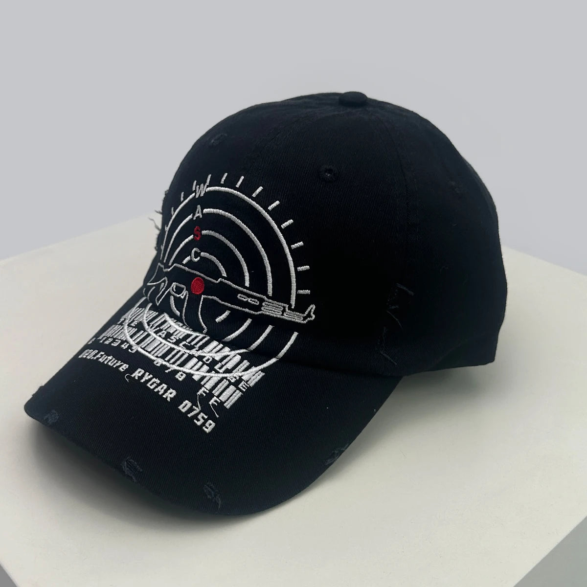 New Unisex Broken Style Bull's-eye Cross Embroidery Baseball Hats Sunshade Personal Versatile Peaked Caps Street Fashion Hip Hop