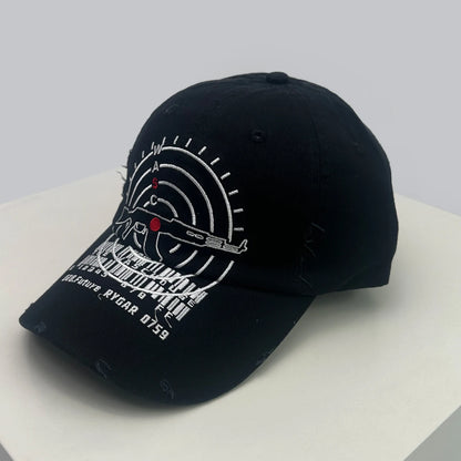 New Unisex Broken Style Bull's-eye Cross Embroidery Baseball Hats Sunshade Personal Versatile Peaked Caps Street Fashion Hip Hop