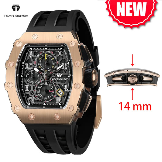 Relógio TSAR BOMBA New TB8204 para Homem, Quartzo Japonês, Cronógrafo, 50M à Prova de Água, Estilo Desportivo, Relógio de Pulso Masculino de Luxo, Presente para Homem
