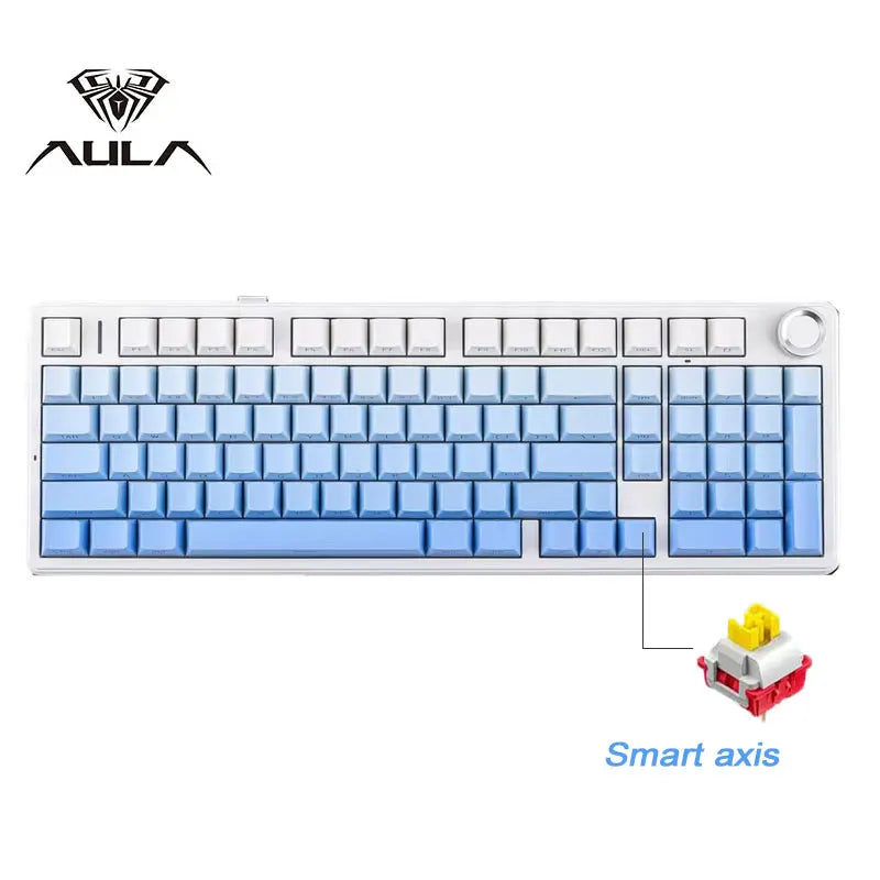 Teclado mecánico gaming AULA F99 Pro E-sports de tres modos, RGB, hot-swappable, 96%, PBT, inalámbrico personalizado con perilla multimedia