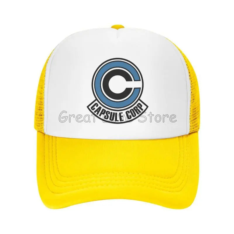 Capsule Corp Mesh Baseball Caps Unisex Hip-Hop Trucker Hat Anime DBZ Dad Hat Adjustable Racing Cap Summer Trucker Snapback Hats