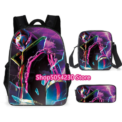 Hot game Fortnited 3PCS Backpack Set Teenager Student Travel Bag Fortress Night 3D School Knapsack Popular Games Rucksacks