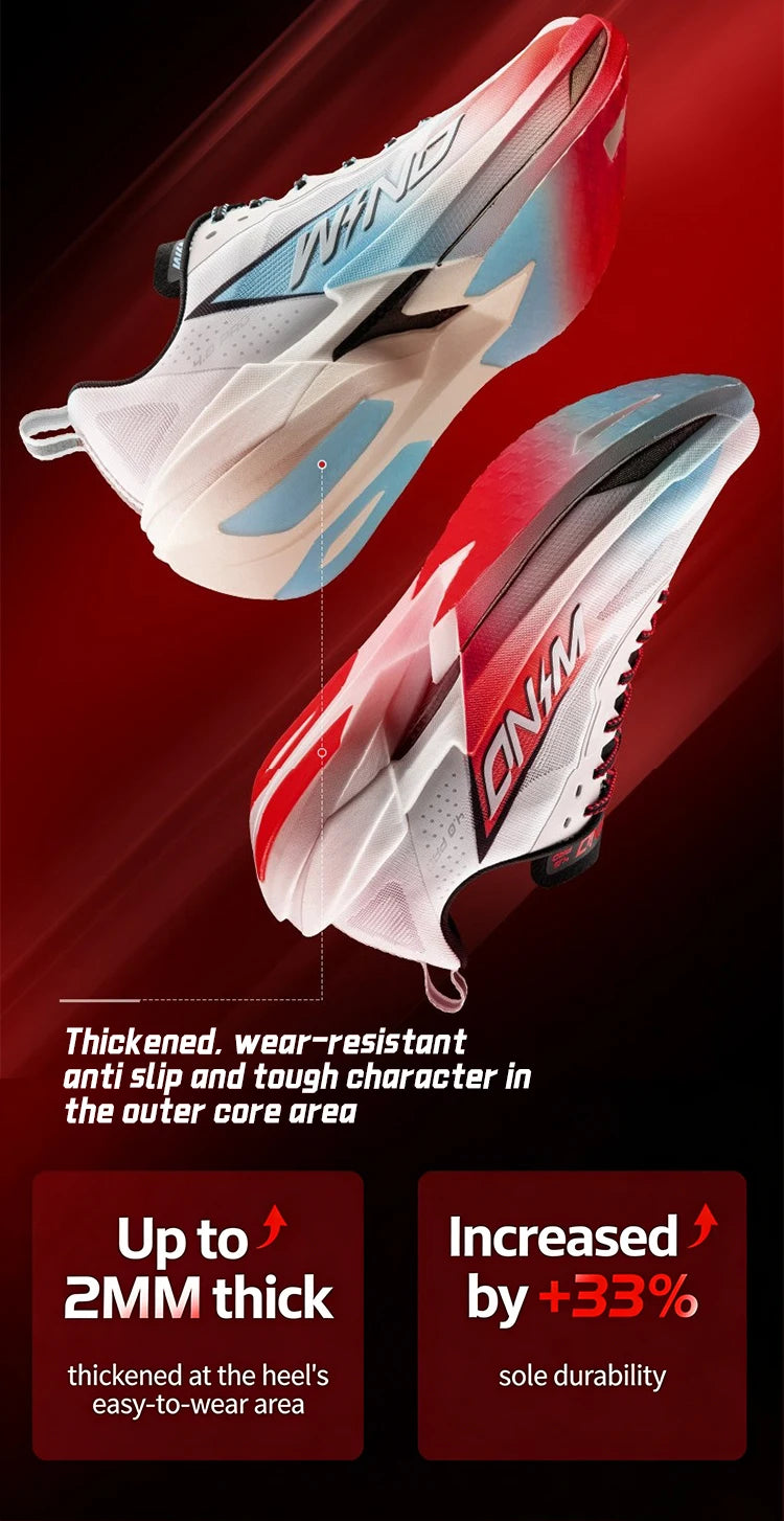 QIAODAN WIND 4PRO Pantofi de maraton cu talpă din carbon pentru bărbați, adidași profesioniști de curse, pantofi sport de alergare respirabili QDB023262291