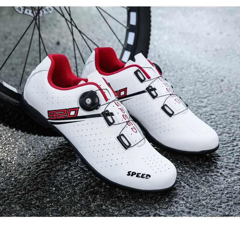 Sapatilhas de ciclismo MTB novas para homem, sapatilhas desportivas de ciclismo com sistema de bloqueio automático, estrada e velocidade, sapatilhas de ciclismo para mulher compatíveis com cleats SPD