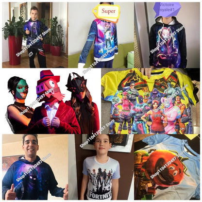 2-14Y Sweatshirt Fortnite Child Print Hoodie Sweatshirts Boys Girls Fashion Harajuku Jacket Kids Clothes Games Cosplay Costume