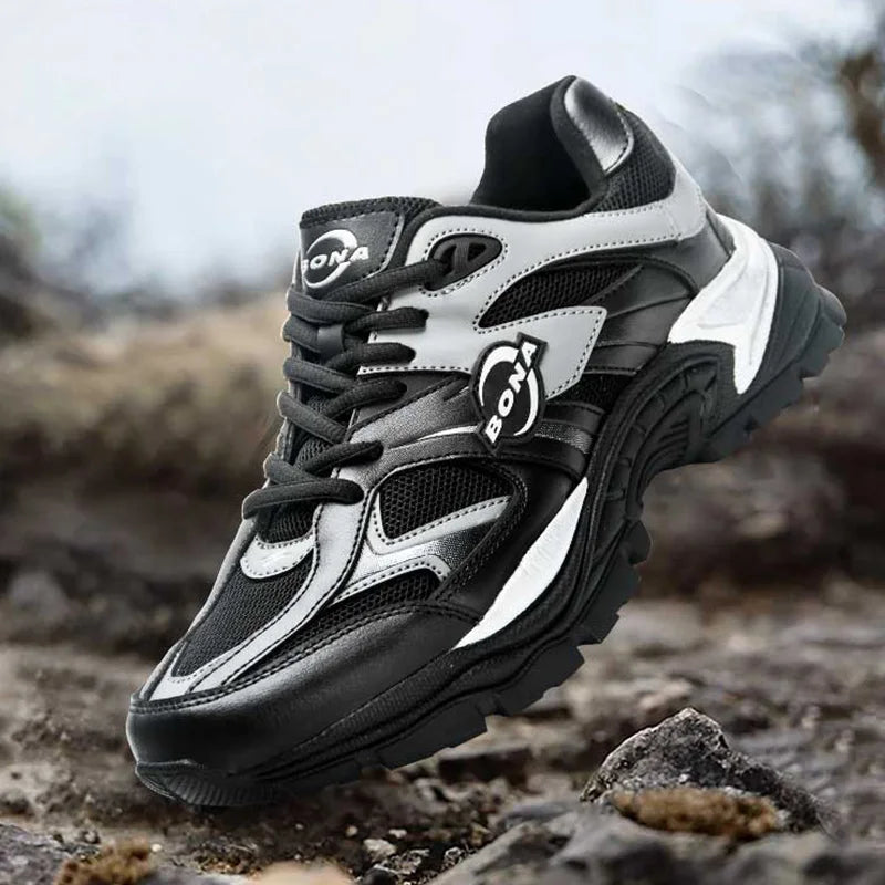 BONA  New Designers Breathable Road Running Shoes Casual Shoes Man Athletic Walking Footwea Men Outdoor Jogging r Mansculino