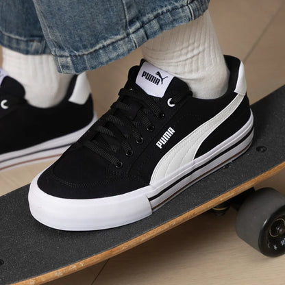 PUMA Court Classic Vulc FS Unisex 2026 Nouvelles baskets décontractées basses Noir Blanc 396353-03