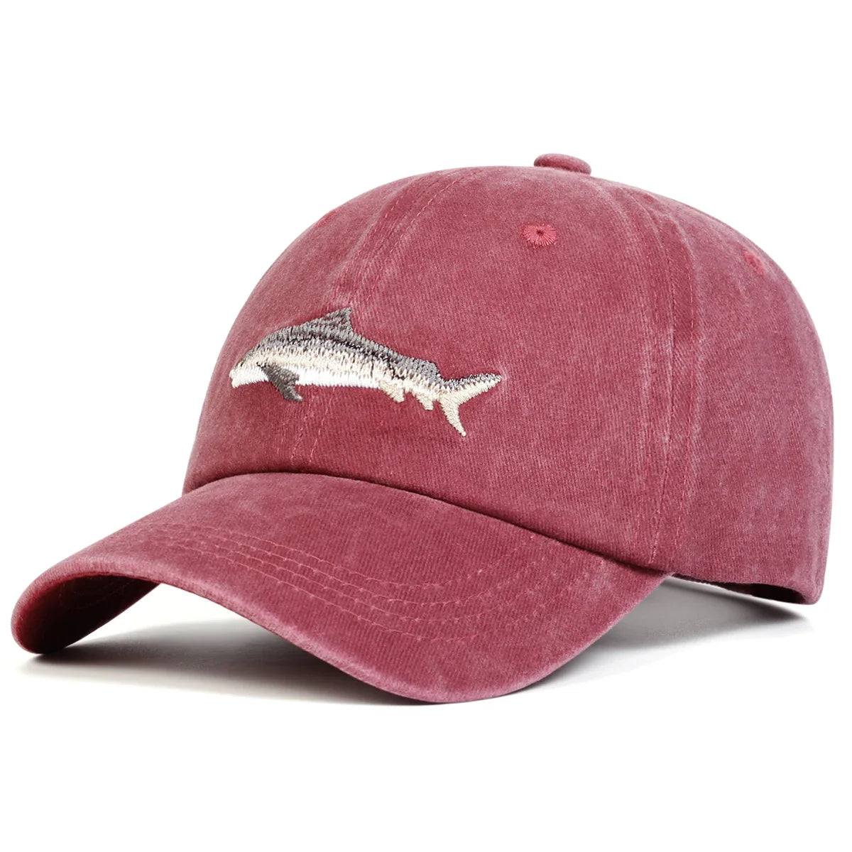Unisex Shark Embroidery Wash Baseball Caps Spring and Autumn Outdoor Adjustable Casual Hats Sunscreen Hat Sports Cap